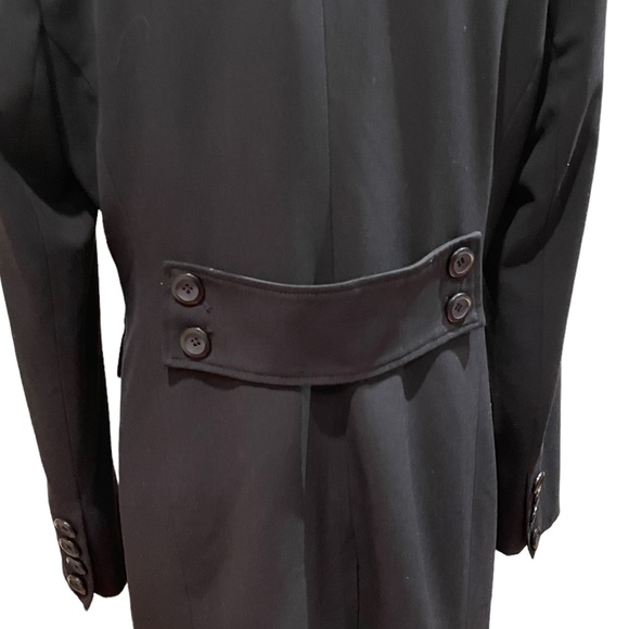 Dalia black minimalist contemporary button front classic trench coat size 10 - Picture 7 of 13